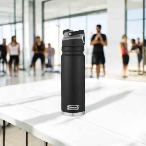 Freeflow Vacuum-Insulated Stainless Steel Water Bottle with Leak-Proof Lid, 24Oz/40Oz Bottle with Button-Operated Lid & Carry Handle, Keeps Drinks Hot or Cold for Hours