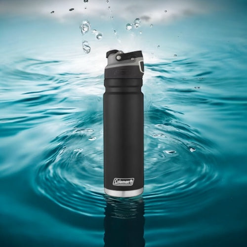 Freeflow Vacuum-Insulated Stainless Steel Water Bottle with Leak-Proof Lid, 24Oz/40Oz Bottle with Button-Operated Lid & Carry Handle, Keeps Drinks Hot or Cold for Hours