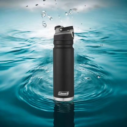 Freeflow Vacuum-Insulated Stainless Steel Water Bottle with Leak-Proof Lid, 24Oz/40Oz Bottle with Button-Operated Lid & Carry Handle, Keeps Drinks Hot or Cold for Hours