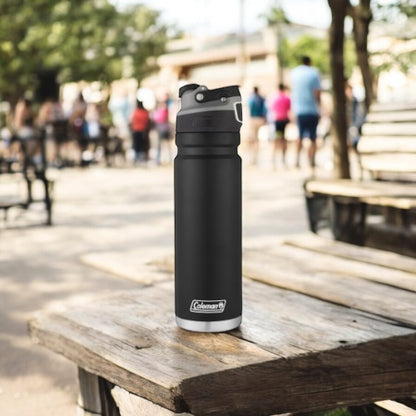 Freeflow Vacuum-Insulated Stainless Steel Water Bottle with Leak-Proof Lid, 24Oz/40Oz Bottle with Button-Operated Lid & Carry Handle, Keeps Drinks Hot or Cold for Hours